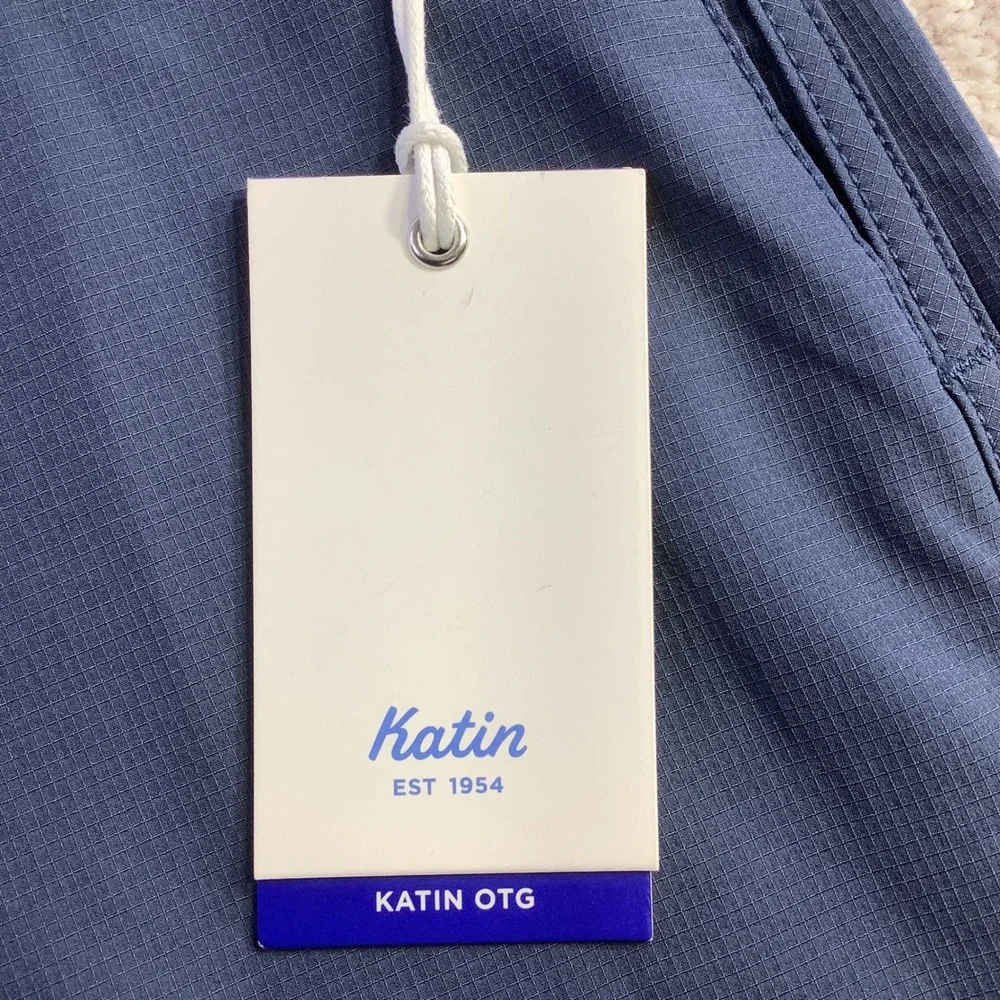 Katin Wonderer Hybrid Trunk Indigo Blue Ripstop Shorts Mens Size 30 NWT‎